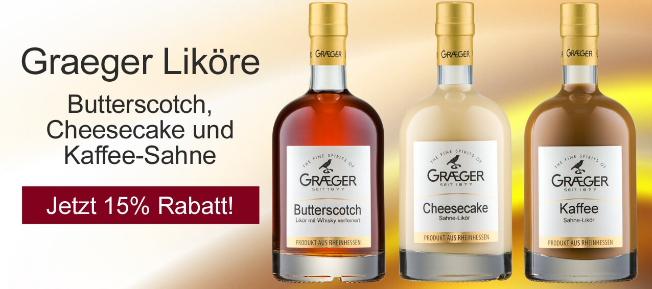 Graeger Likoere Butterscotch, Kaffee und Cheesecake im Angebot kaufen